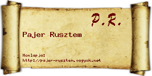 Pajer Rusztem névjegykártya